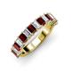 3 - Alaya 5.25 ctw (5x3 mm) Emerald Cut Red Garnet and Lab Grown Diamond 14 Stone Wedding Band 