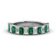 1 - Alaya 4.20 ctw (5x3 mm) Emerald Cut Emerald and Lab Grown Diamond 14 Stone Wedding Band 