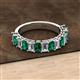 2 - Alaya 4.20 ctw (5x3 mm) Emerald Cut Emerald and Lab Grown Diamond 14 Stone Wedding Band 