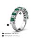 4 - Alaya 4.20 ctw (5x3 mm) Emerald Cut Emerald and Lab Grown Diamond 14 Stone Wedding Band 