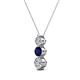 2 - Kesha 0.88 ctw Round Blue Sapphire and Lab Grown Diamond Graduated Three Stone Drop Pendant 