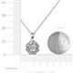 4 - Urania 0.90 ctw (5.0 mm) Round Lab Grown Diamond and Round Natural Diamond Floral Halo Pendant 