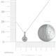 4 - Azaria 0.52 ctw (4.5 mm) Round Lab Grown Diamond and Round Natural Diamond Halo Pendant 