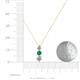 4 - Kesha 0.75 ctw Round Emerald and Lab Grown Diamond Graduated Three Stone Drop Pendant 