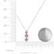 4 - Kesha 0.76 ctw Round Pink Sapphire and Lab Grown Diamond Graduated Three Stone Drop Pendant 