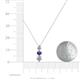 4 - Kesha 0.70 ctw Round Iolite and Lab Grown Diamond Graduated Three Stone Drop Pendant 