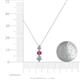 4 - Kesha 0.82 ctw Round Rhodolite Garnet and Lab Grown Diamond Graduated Three Stone Drop Pendant 