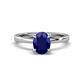 1 - Jenna 2.20 ct (9x7 mm) Oval Cut Lab Created Blue Sapphire Solitaire Engagement Ring 