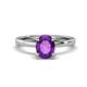 1 - Jenna 1.70 ct (9x7 mm) Oval Cut Amethyst Solitaire Engagement Ring 