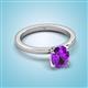 2 - Jenna 1.70 ct (9x7 mm) Oval Cut Amethyst Solitaire Engagement Ring 