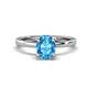 1 - Jenna 2.40 ct (9x7 mm) Oval Cut Blue Topaz Solitaire Engagement Ring 