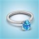 2 - Jenna 2.40 ct (9x7 mm) Oval Cut Blue Topaz Solitaire Engagement Ring 