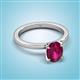 2 - Jenna 2.30 ct (9x7 mm) Oval Cut Rhodolite Garnet Solitaire Engagement Ring 