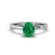 1 - Jenna 1.65 ct (9x7 mm) Oval Cut Lab Created Emerald Solitaire Engagement Ring 