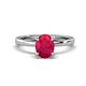 1 - Jenna 2.20 ct (9x7 mm) Oval Cut Lab Created Ruby Solitaire Engagement Ring 