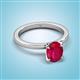 2 - Jenna 2.20 ct (9x7 mm) Oval Cut Lab Created Ruby Solitaire Engagement Ring 