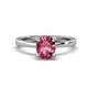 1 - Jenna 1.61 ct (9x7 mm) Oval Cut Pink Tourmaline Solitaire Engagement Ring 