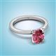 2 - Jenna 1.61 ct (9x7 mm) Oval Cut Pink Tourmaline Solitaire Engagement Ring 