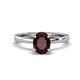 1 - Jenna 2.20 ct (9x7 mm) Oval Cut Red Garnet Solitaire Engagement Ring 