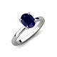 3 - Jenna 2.20 ct (9x7 mm) Oval Cut Lab Created Blue Sapphire Solitaire Engagement Ring 