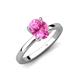 3 - Jenna 1.95 ct (9x7 mm) Oval Cut Lab Created Pink Sapphire Solitaire Engagement Ring 