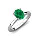 3 - Jenna 1.65 ct (9x7 mm) Oval Cut Lab Created Emerald Solitaire Engagement Ring 