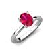 3 - Jenna 2.20 ct (9x7 mm) Oval Cut Lab Created Ruby Solitaire Engagement Ring 