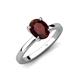 3 - Jenna 2.20 ct (9x7 mm) Oval Cut Red Garnet Solitaire Engagement Ring 