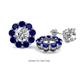 1 - Serena 1.89 ctw (3.00 mm) Round Blue Sapphire Jackets Earrings 