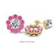 1 - Serena 3.06 ctw (3.00 mm) Round Pink Sapphire Jackets Earrings 