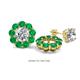 1 - Serena 1.44 ctw (3.00 mm) Round Emerald Jackets Earrings 