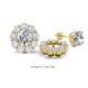 1 - Serena 3.06 ctw (3.00 mm) Round White Sapphire Jackets Earrings 