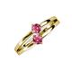 3 - Ria 0.40 ctw (4.00 mm) Round Pink Tourmaline Split Shank 2 Stone Engagement Ring 