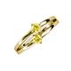 3 - Ria 0.53 ctw (4.00 mm) Round Yellow Sapphire Split Shank 2 Stone Engagement Ring 
