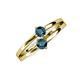 3 - Ria 0.50 ctw (4.00 mm) Round Blue Diamond Split Shank 2 Stone Engagement Ring 