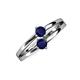 3 - Ria 0.76 ctw (4.00 mm) Round Blue Sapphire Split Shank 2 Stone Engagement Ring 