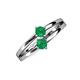 3 - Ria 0.50 ctw (4.00 mm) Round Emerald Split Shank 2 Stone Engagement Ring 