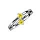 3 - Ria 0.53 ctw (4.00 mm) Round Yellow Sapphire Split Shank 2 Stone Engagement Ring 
