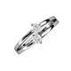 3 - Ria 0.53 ctw (4.00 mm) Round White Sapphire Split Shank 2 Stone Engagement Ring 