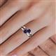 5 - Ria 0.76 ctw (4.00 mm) Round Blue Sapphire Split Shank 2 Stone Engagement Ring 