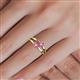 5 - Ria 0.53 ctw (4.00 mm) Round Pink Sapphire Split Shank 2 Stone Engagement Ring 