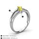4 - Ria 0.50 ctw (4.00 mm) Round Yellow Diamond Split Shank 2 Stone Engagement Ring 
