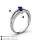 4 - Ria 0.76 ctw (4.00 mm) Round Blue Sapphire Split Shank 2 Stone Engagement Ring 