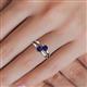 5 - Ria 0.76 ctw (4.00 mm) Round Blue Sapphire Split Shank 2 Stone Engagement Ring 
