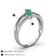 4 - Ria 0.50 ctw (4.00 mm) Round Emerald Split Shank 2 Stone Engagement Ring 