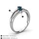 4 - Ria 0.50 ctw (4.00 mm) Round London Blue Topaz Split Shank 2 Stone Engagement Ring 