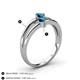 4 - Ria 0.50 ctw (4.00 mm) Round Blue Diamond Split Shank 2 Stone Engagement Ring 