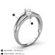 4 - Ria 0.53 ctw (4.00 mm) Round White Sapphire Split Shank 2 Stone Engagement Ring 