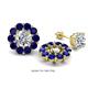 1 - Serena 2.10 ctw (3.00 mm) Round Blue Sapphire Jackets Earrings 