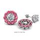 1 - Serena 1.60 ctw (3.00 mm) Round Pink Tourmaline Jackets Earrings 